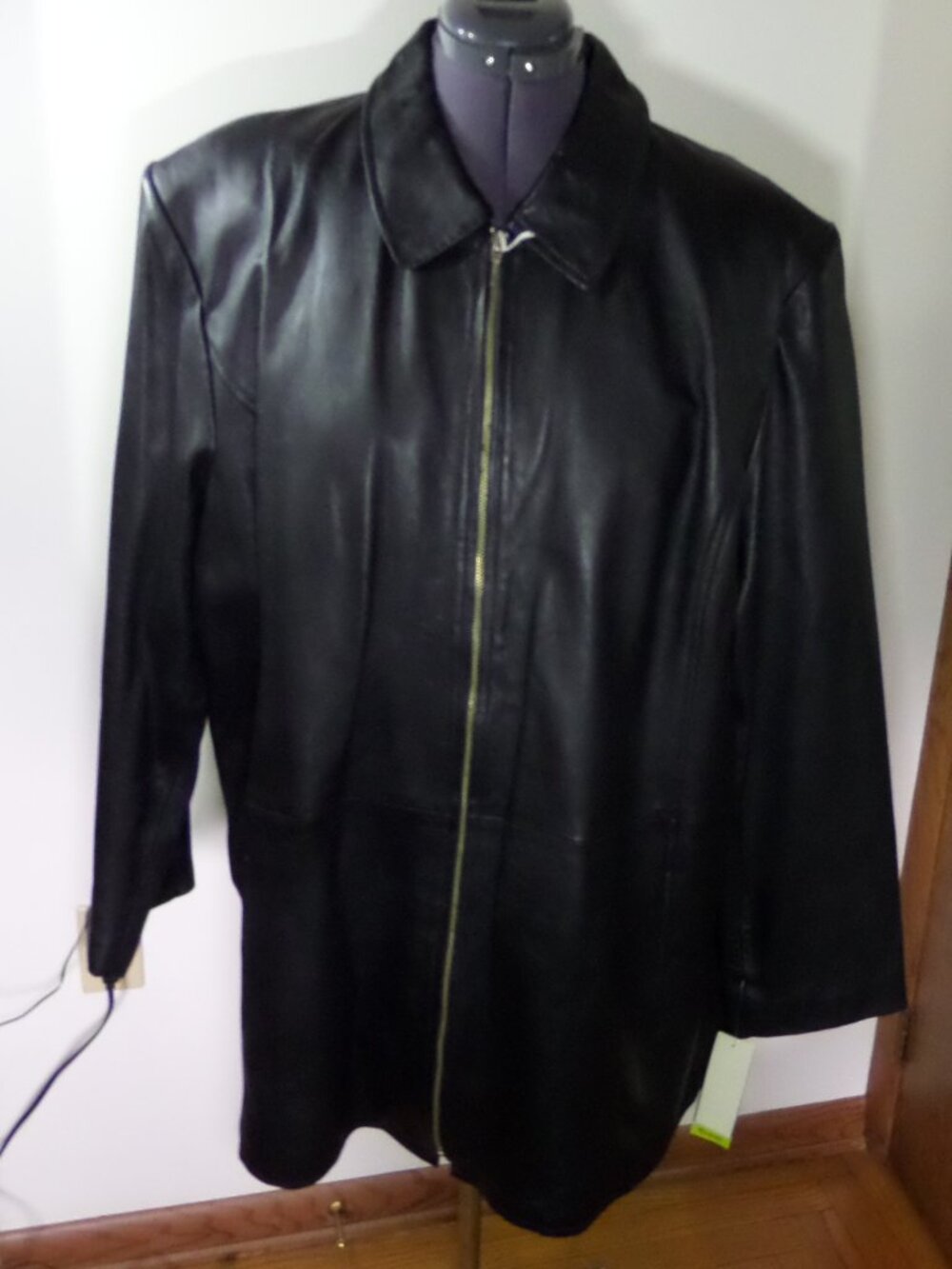 Style & Co. Womens  Black Leather Jacket SZ 24W NWT
